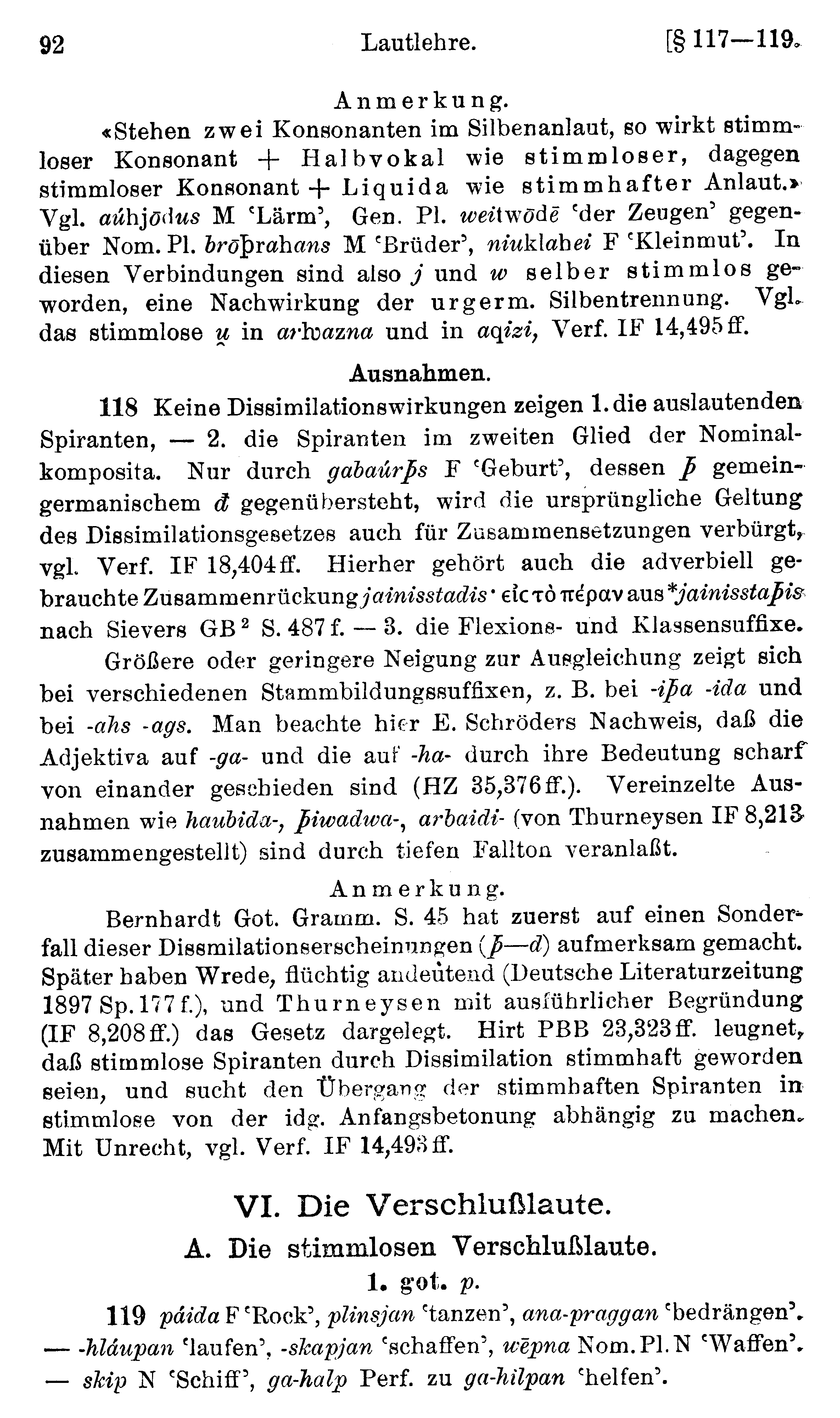 facsimile image (Streitberg 1920, p. 92)