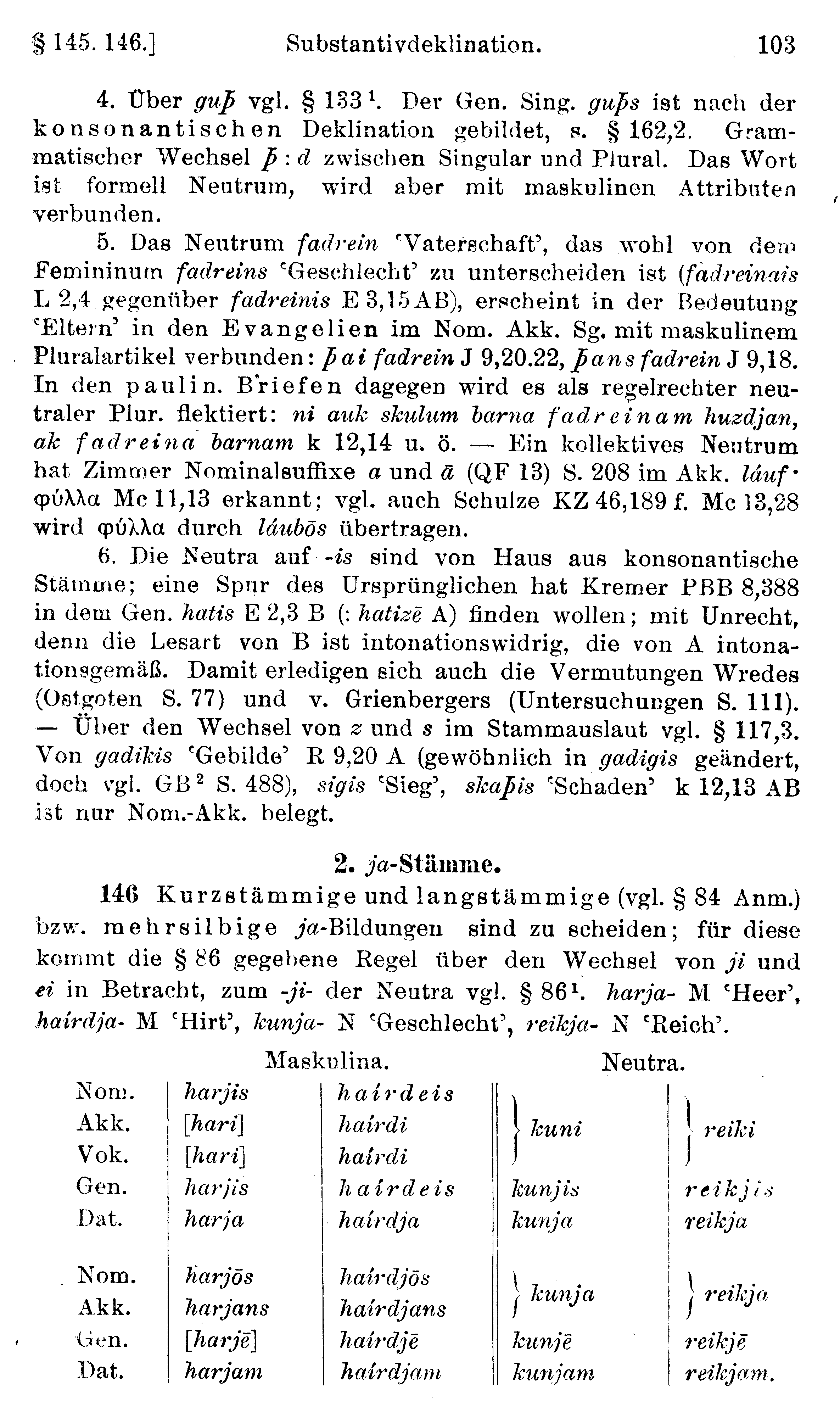 facsimile image (Streitberg 1920, p. 103)