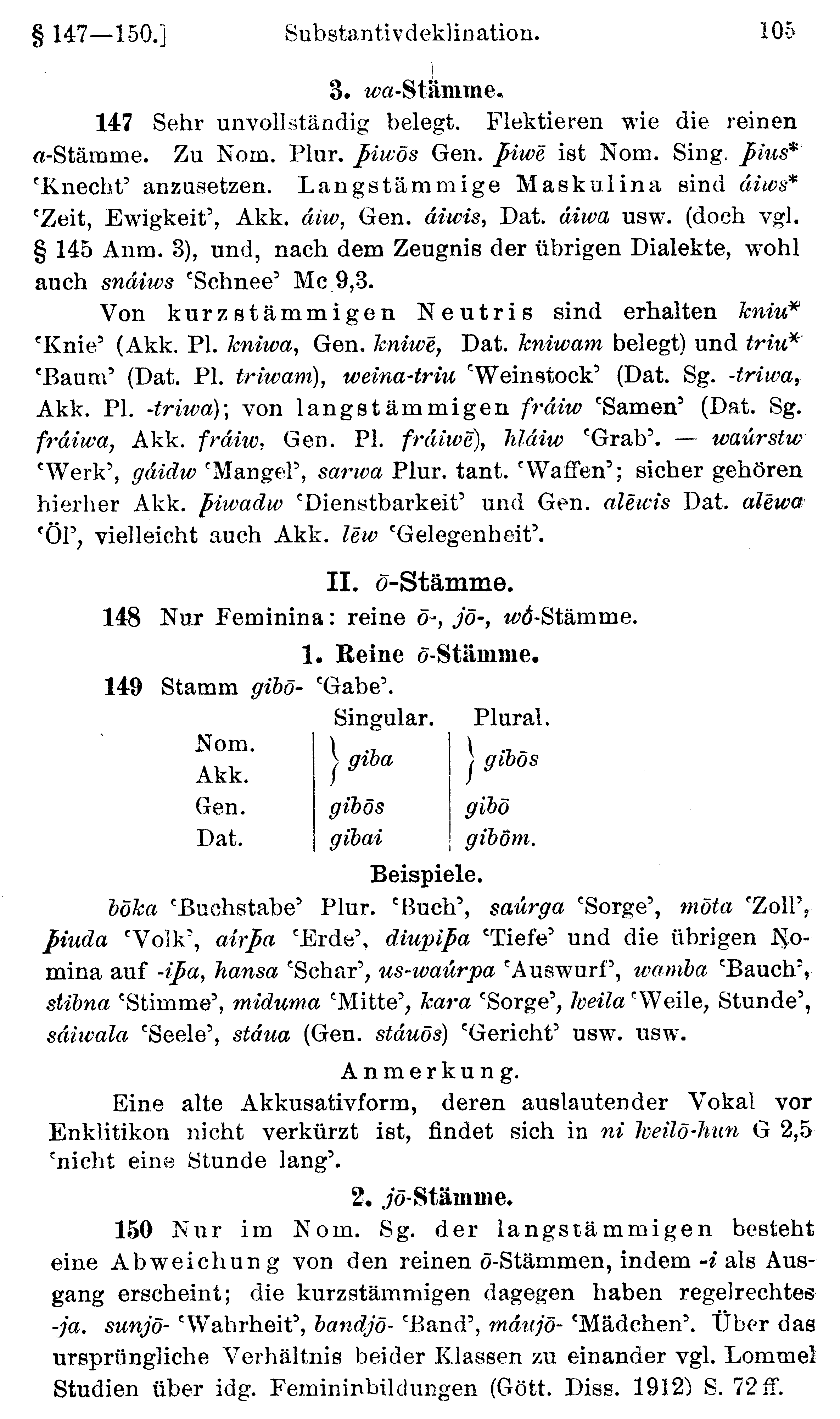 facsimile image (Streitberg 1920, p. 105)