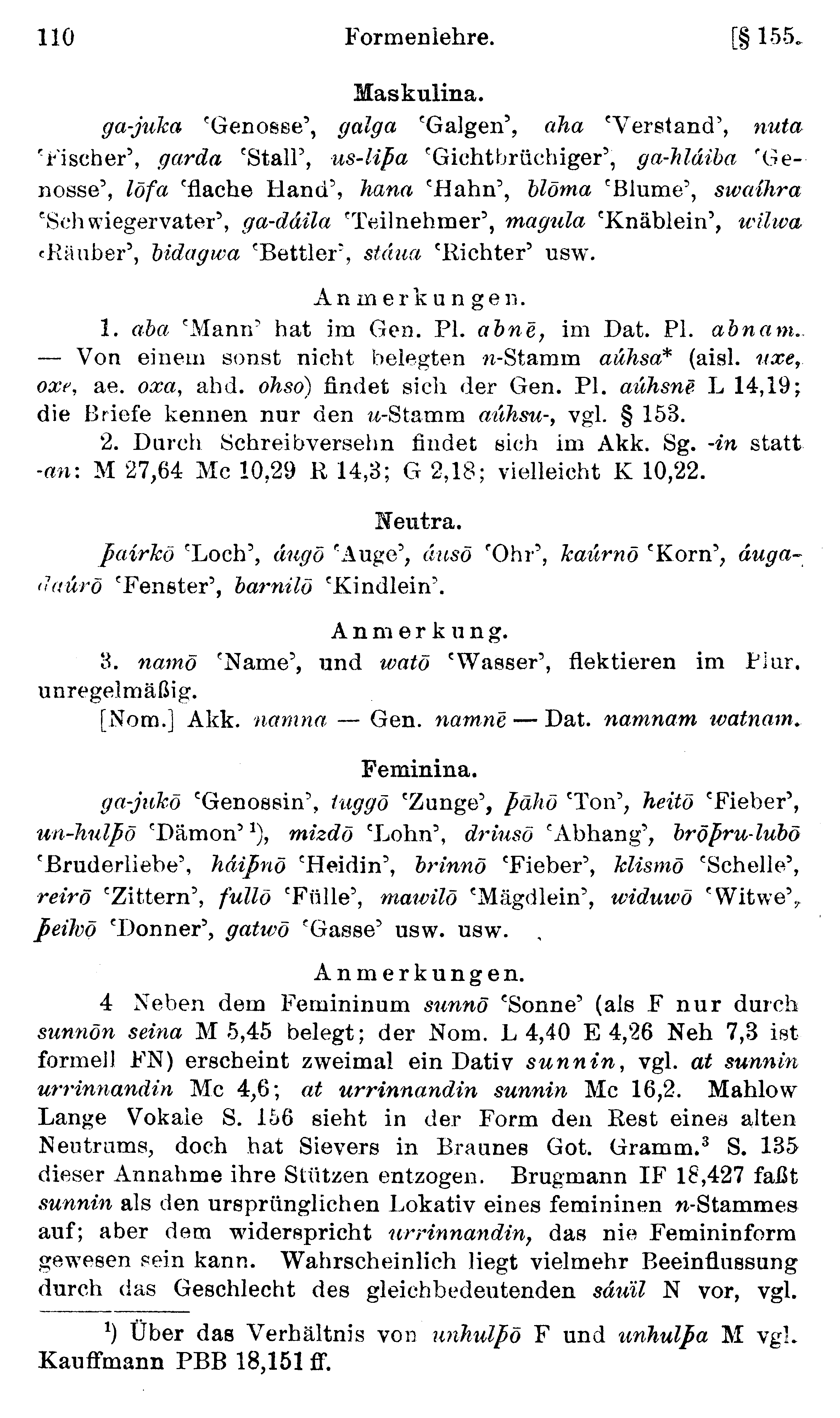 facsimile image (Streitberg 1920, p. 110)