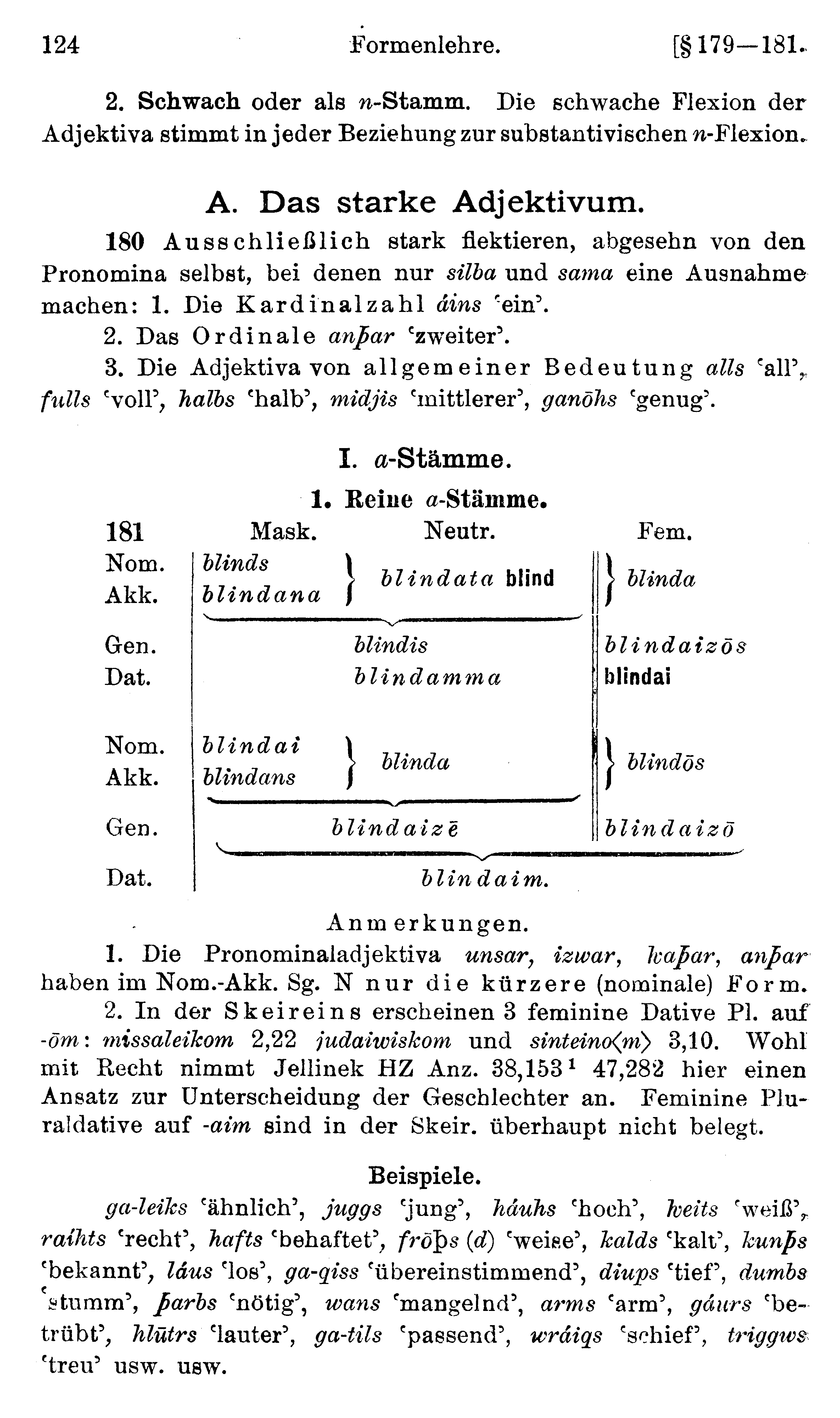 facsimile image (Streitberg 1920, p. 124)
