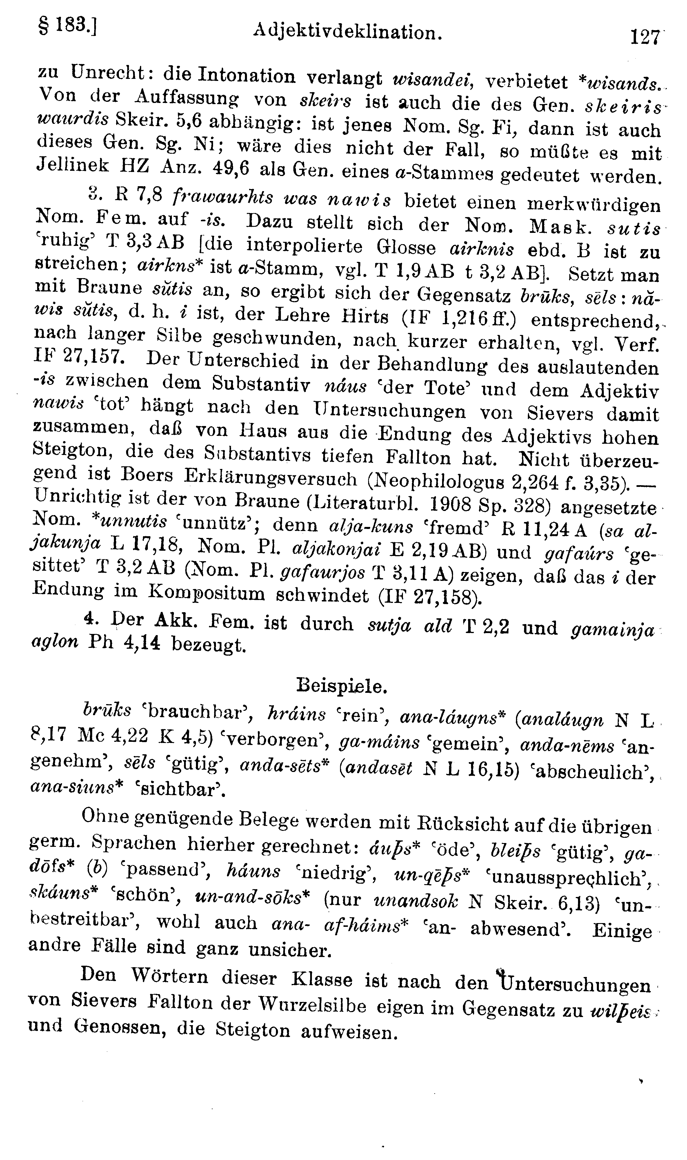 facsimile image (Streitberg 1920, p. 127)