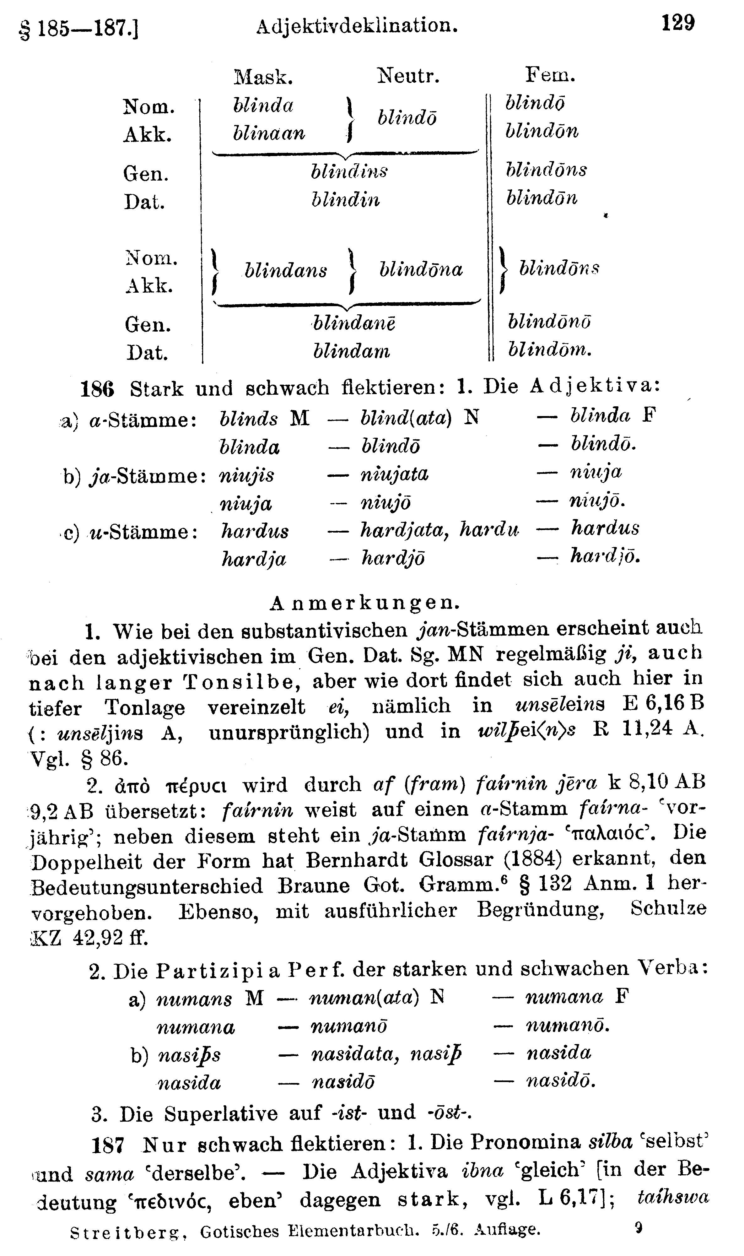 facsimile image (Streitberg 1920, p. 129)