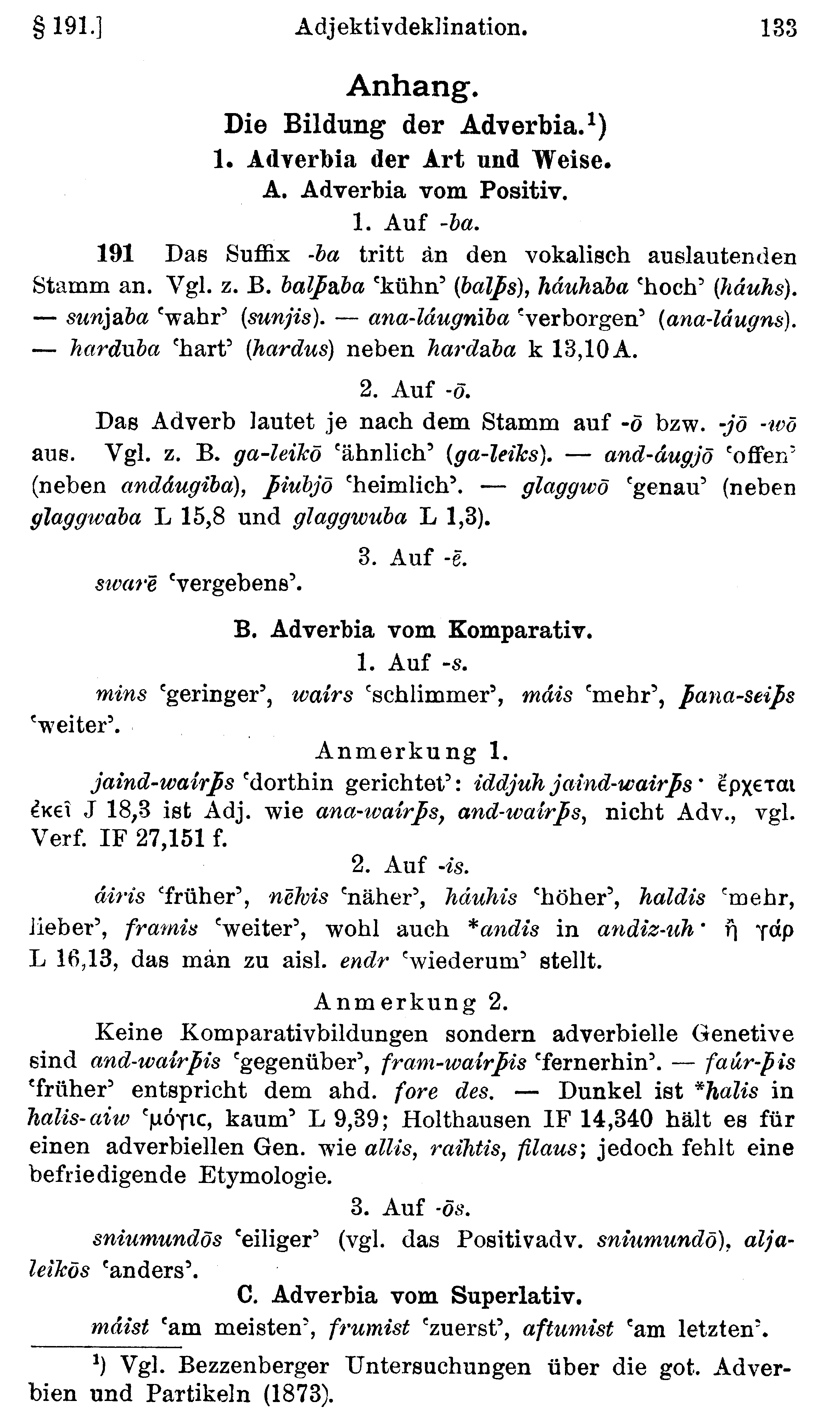 facsimile image (Streitberg 1920, p. 133)