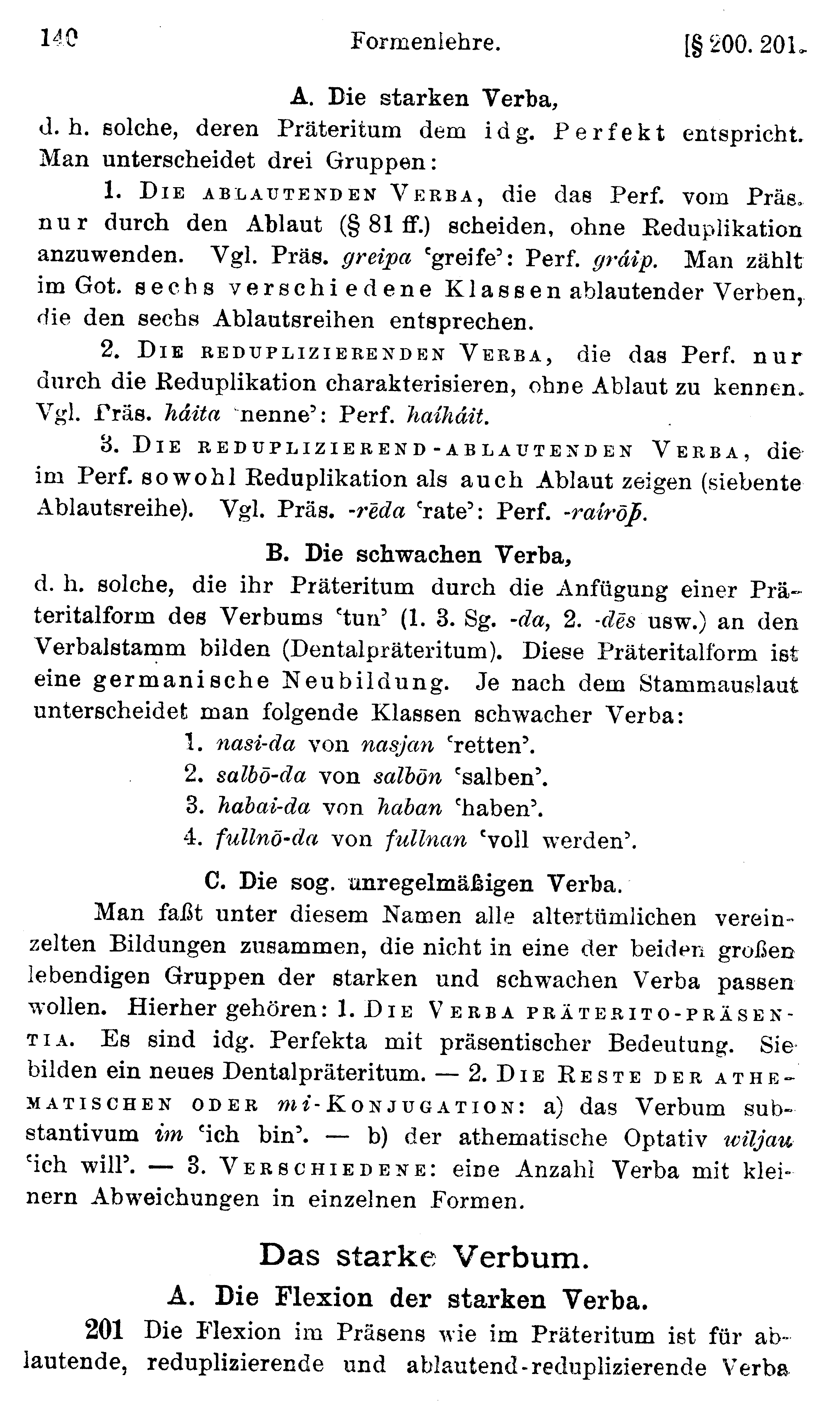facsimile image (Streitberg 1920, p. 140)