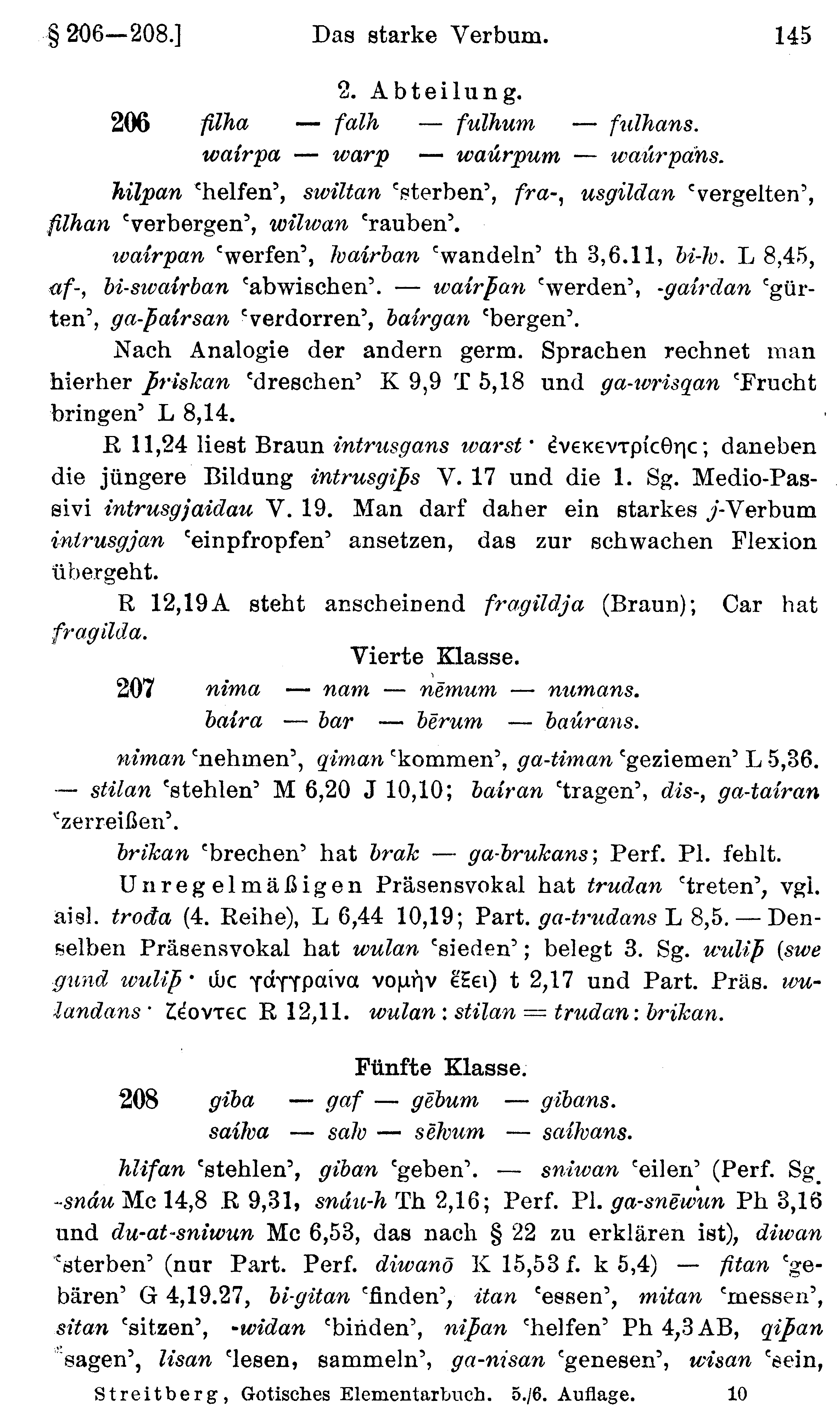 facsimile image (Streitberg 1920, p. 145)