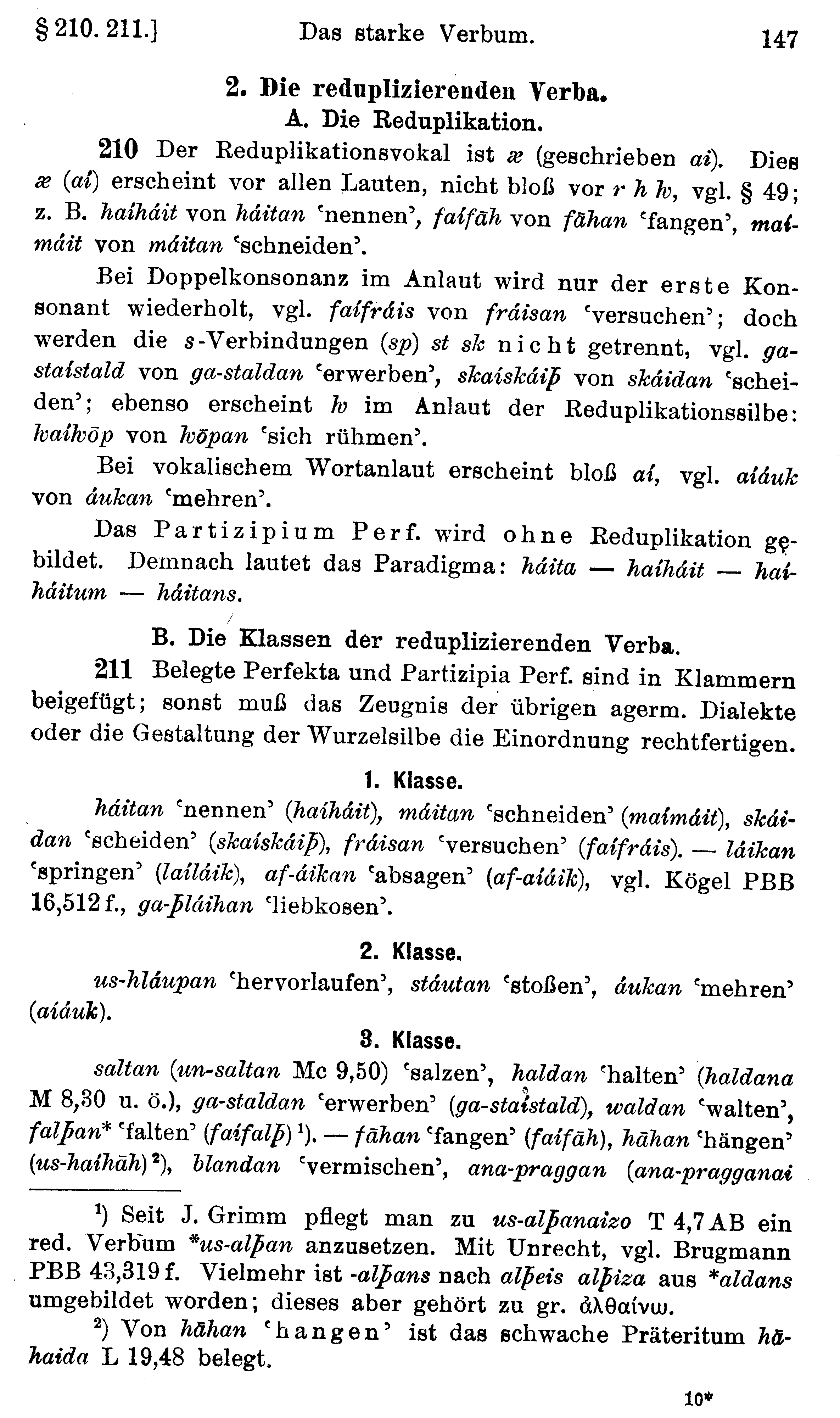 facsimile image (Streitberg 1920, p. 147)