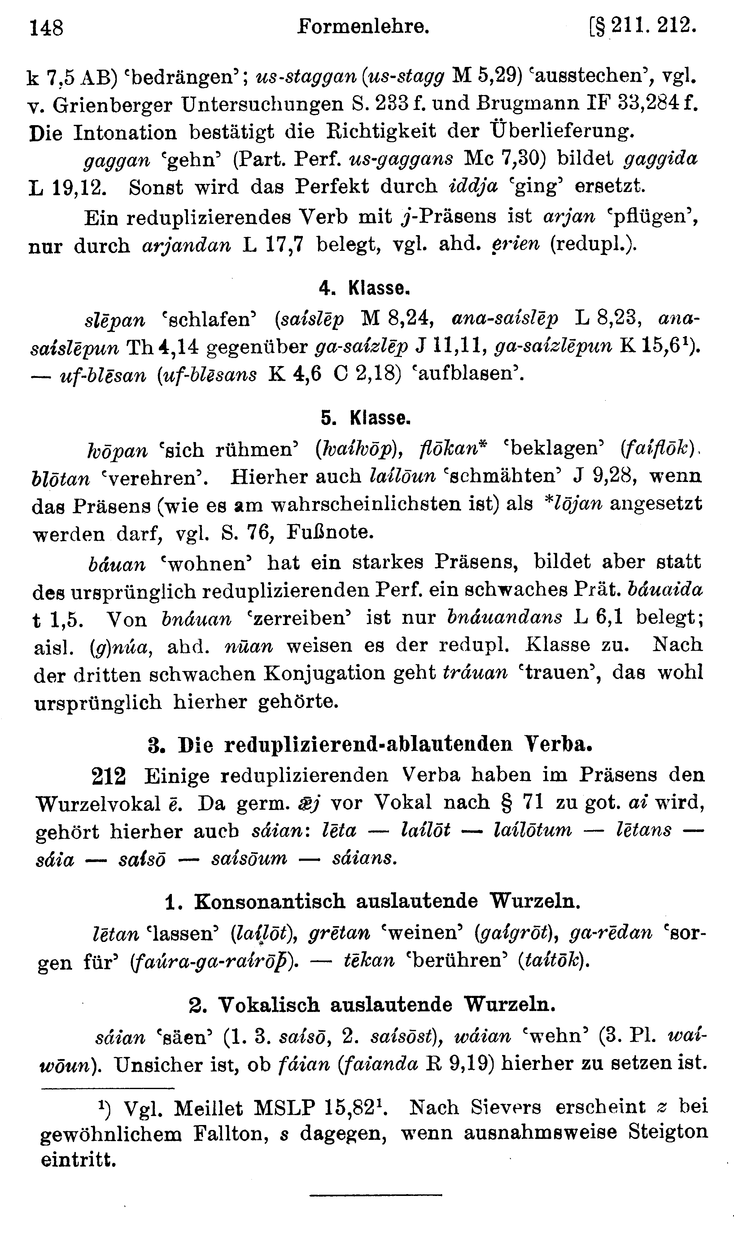 facsimile image (Streitberg 1920, p. 148)