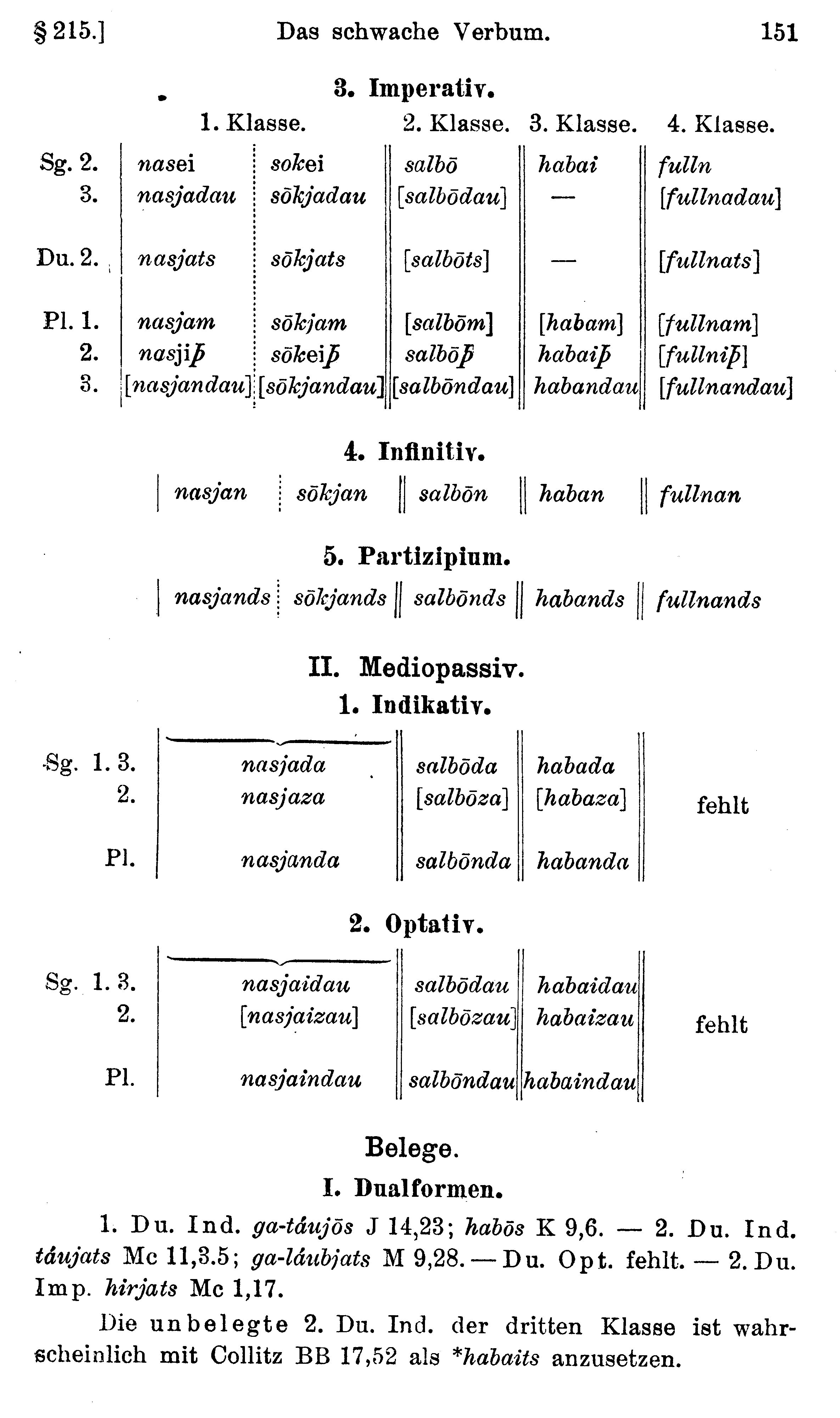 facsimile image (Streitberg 1920, p. 151)