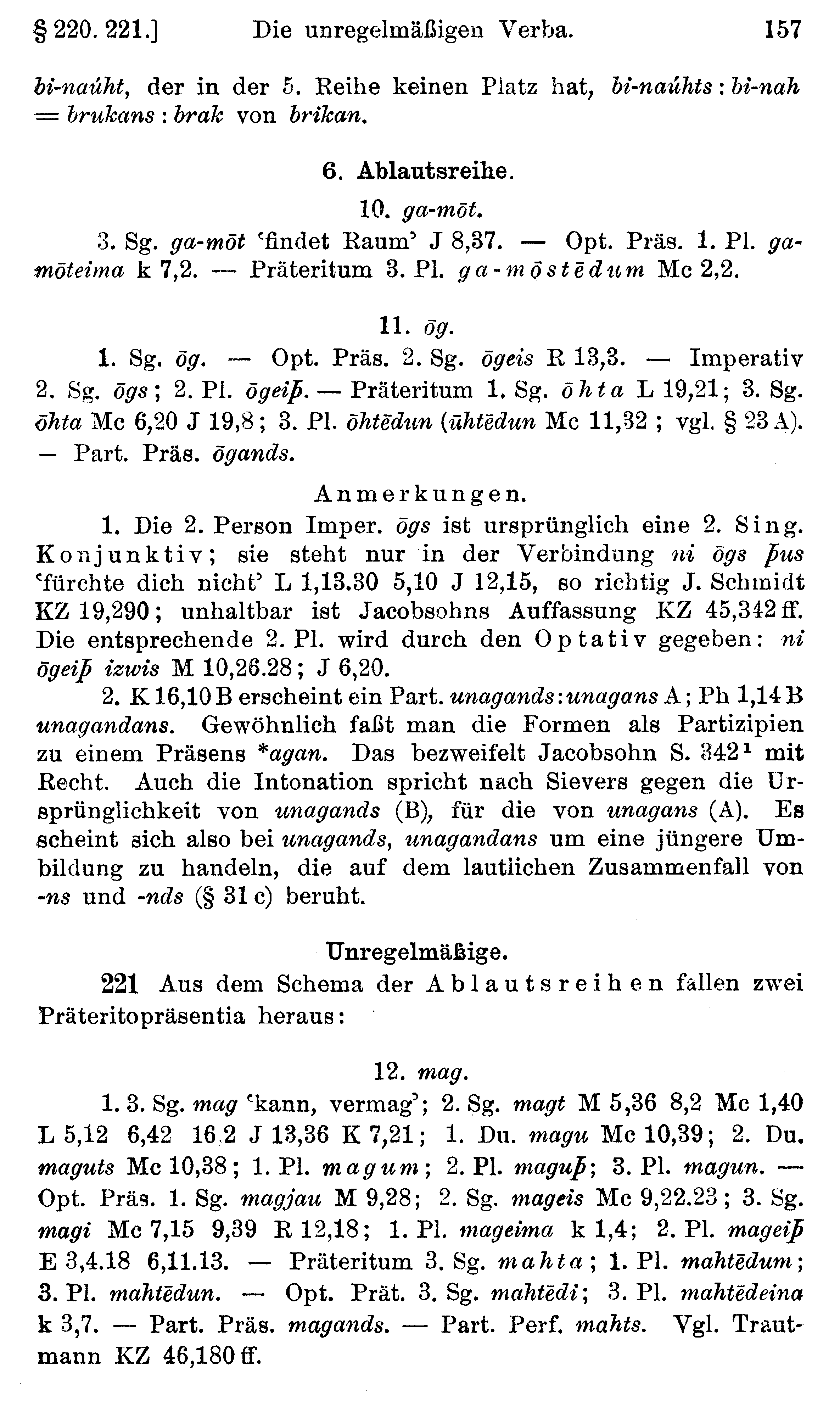 facsimile image (Streitberg 1920, p. 157)