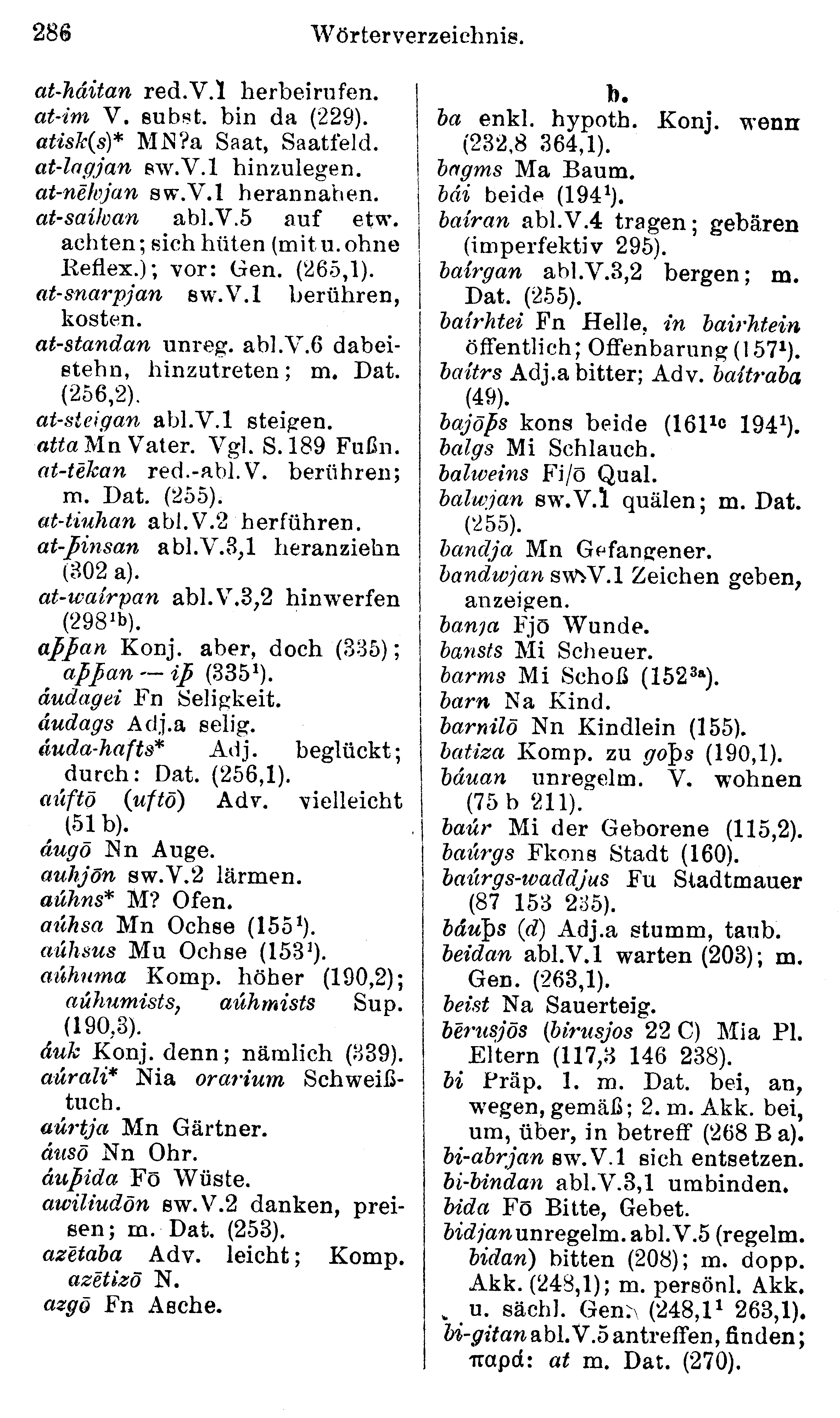 facsimile image (Streitberg 1920, p. 286)