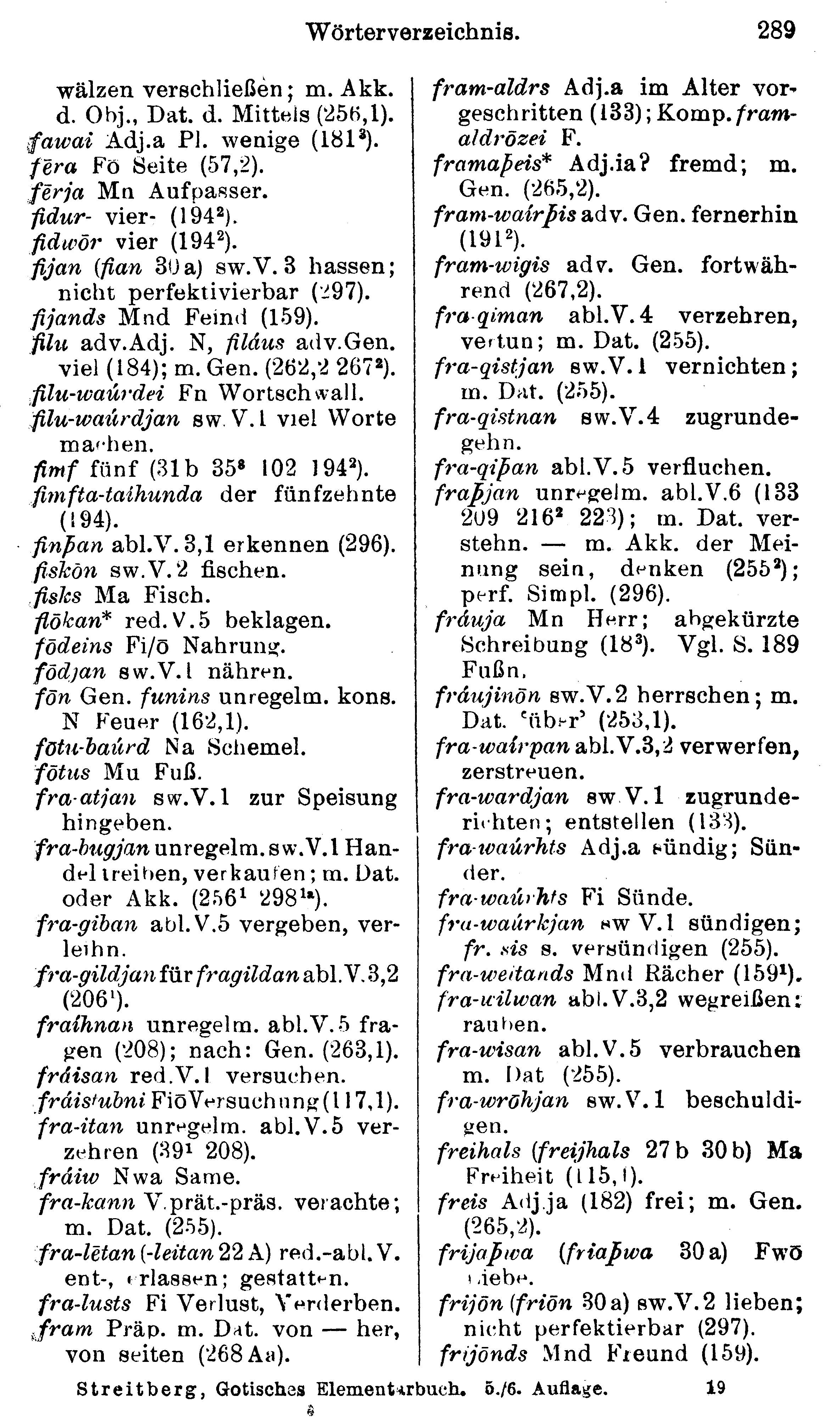 facsimile image (Streitberg 1920, p. 289)