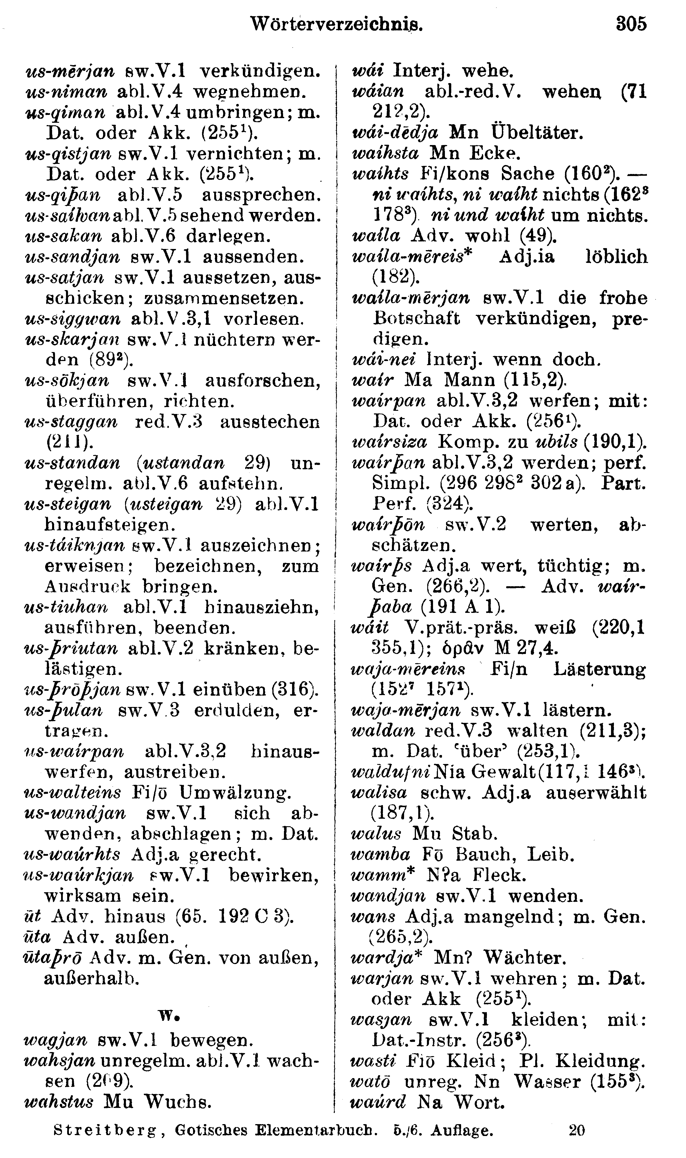 facsimile image (Streitberg 1920, p. 305)